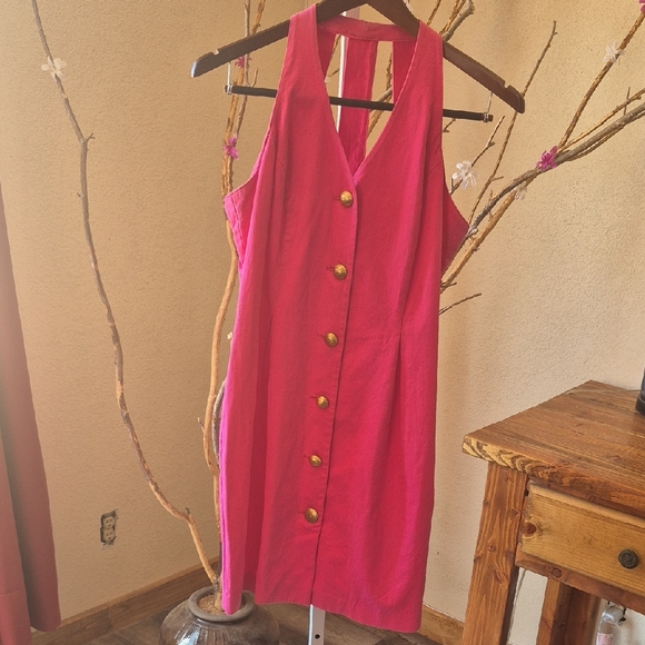 Vintage Pretty Pink Midi Summer Dress - Picture 1 of 9